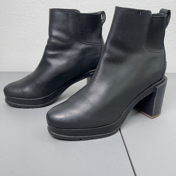 Sorel JOAN NOW™ Women's Chelsea Boot 11 Black NL3303-010 Heeled Leather - Picture 1 of 14